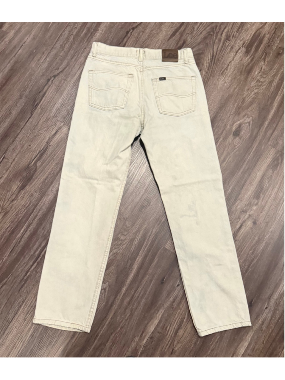 Vtg Y2K Lee Men’s Regular Fit Straight Leg Beige Jeans Sz 33x32 Made in Mexico